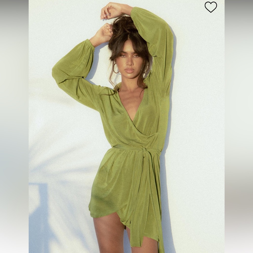 Princess Polly party time mini green dress